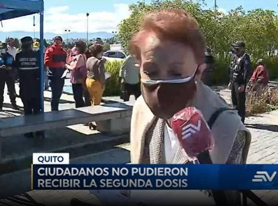 Ciudadanos de Quito no pudieron recibir su segunda dosis de vacunación.