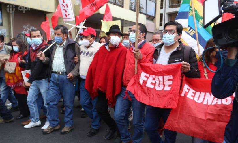 Conaie y Frente Unitario de Trabajadores marcharon en Quito contra las políticas del Gobierno