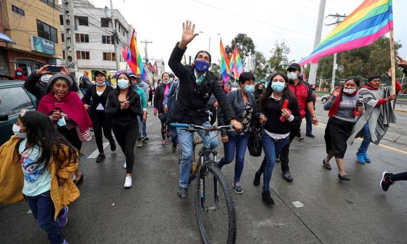 Marcha convocada por Yaku Pérez llegó a Chimborazo